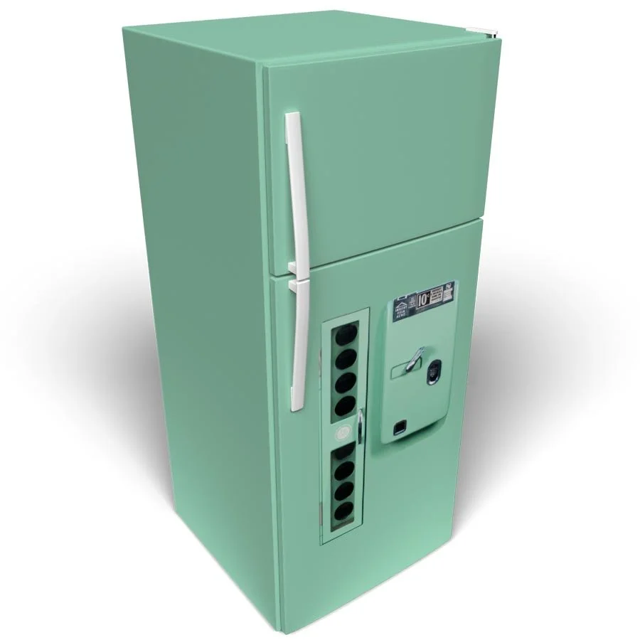 Mint Green Retro Vending Machine Refrigerator Wrap